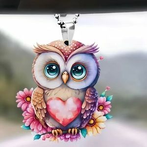 NEW Acrylic OWL Car Pendant with short chain